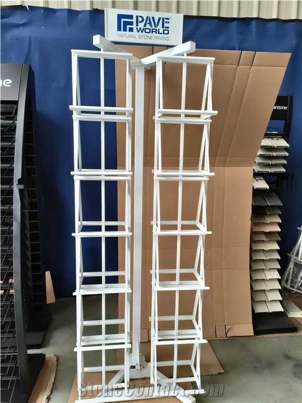 Double - Column Square Sample Display Stand.