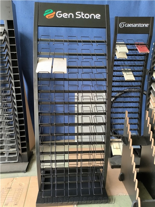 Tile Floor Display Rack-Srl017-With Brochure Hold