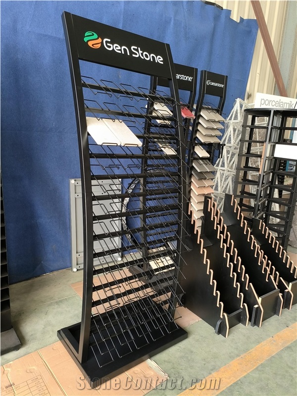 Tile Floor Display Rack-Srl017-With Brochure Hold