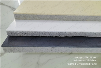 Lightweight Foamed Microcrystalline Stone Does Not Fade