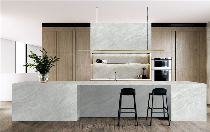 7006 Taj Mahal Extra PD Printed Quartz Slabs For Hotel