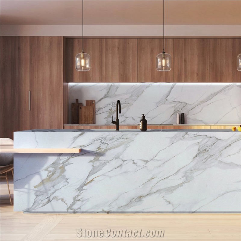 7016 Calacatta Borghini Extra Printed Quartz Slabs