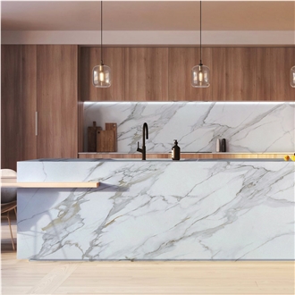 7016 Calacatta Borghini Extra Printed Quartz Slabs