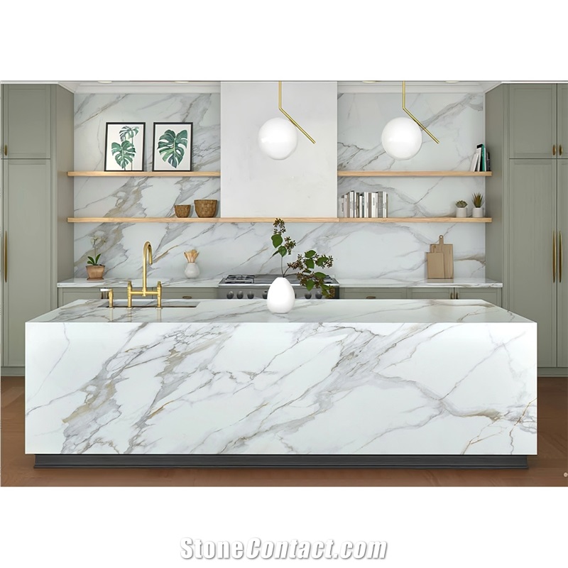 7016 Calacatta Borghini Extra Printed Quartz Slabs