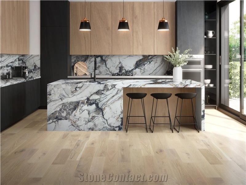 Modern Furniture 7013 Cristallo Quebec PD Sintered Stone Kitchen Bar Tops