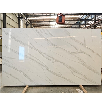 Book-Matched Warm White Quartz Slabs