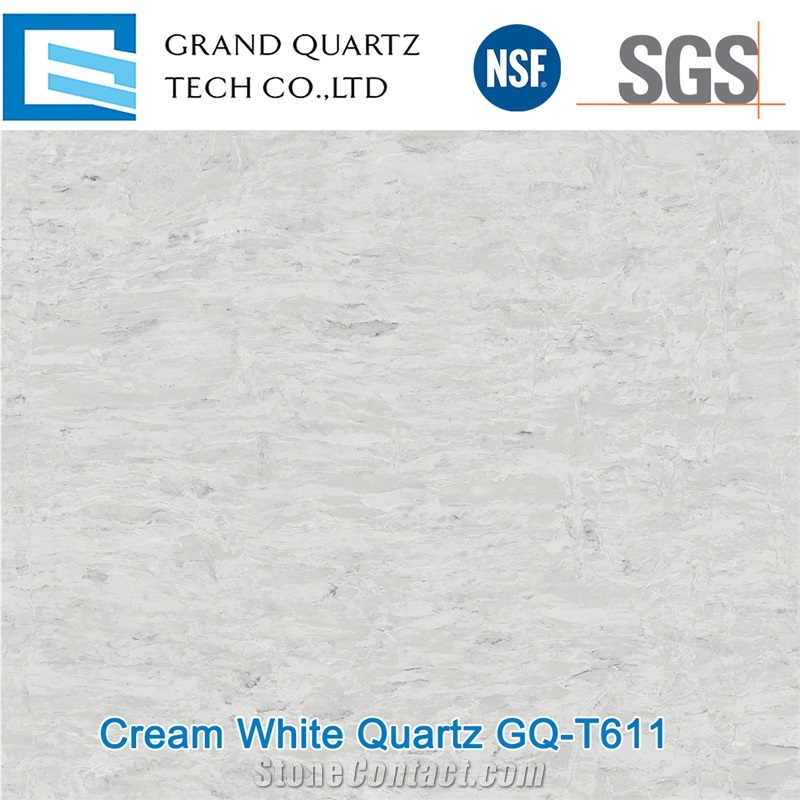Cream White Quartz Slabs GQ-T611