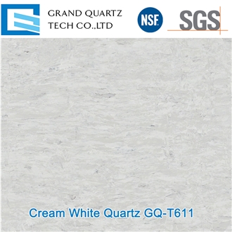Cream White Quartz Slabs GQ-T611