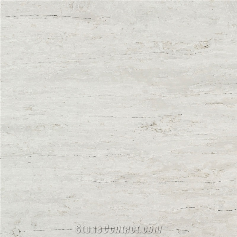 Cream White Quartz Slabs With Subtle Taupe Veins GQ-T609