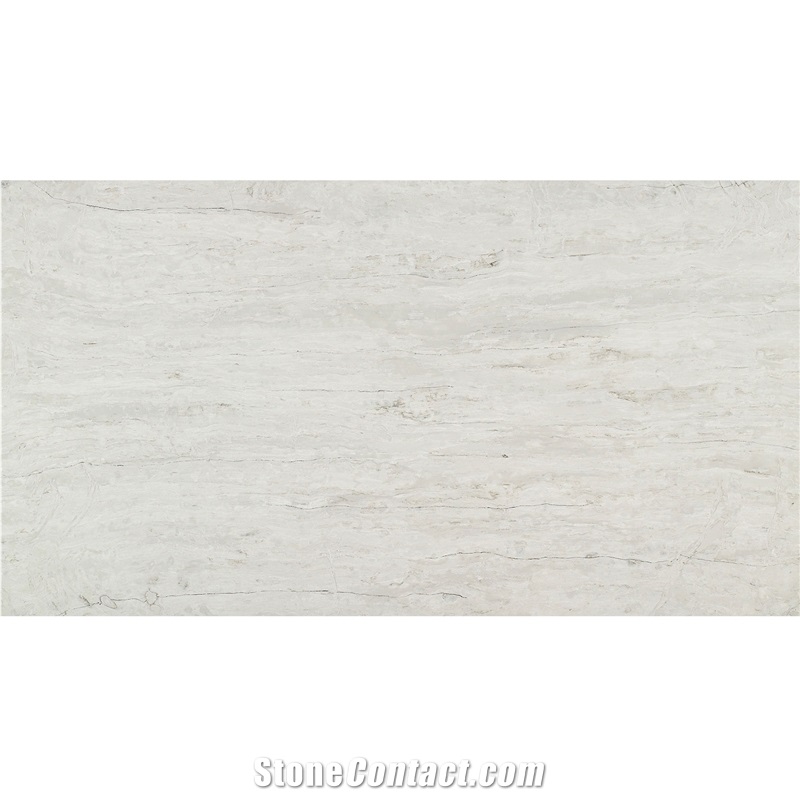Cream White Quartz Slabs With Subtle Taupe Veins GQ-T609
