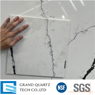 Super White And Black Veins Quartz Slabs