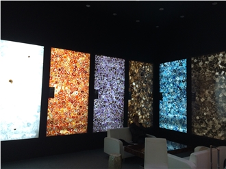 Backlit Agate Semiprecious Stone Slabs Wall Decor