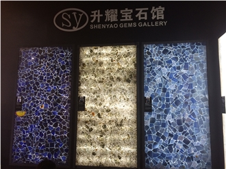 Backlit Agate Semiprecious Stone Slabs Wall Decor