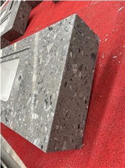 Fossil Grey Terrazzo Bathroom Vanity Top Bath Tops