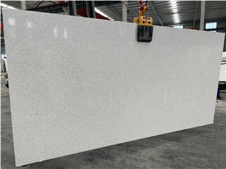 Granule Polished White Quartz Slabs