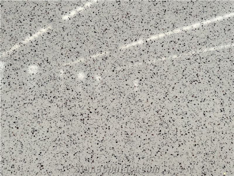 Granule Polished White Quartz Slabs