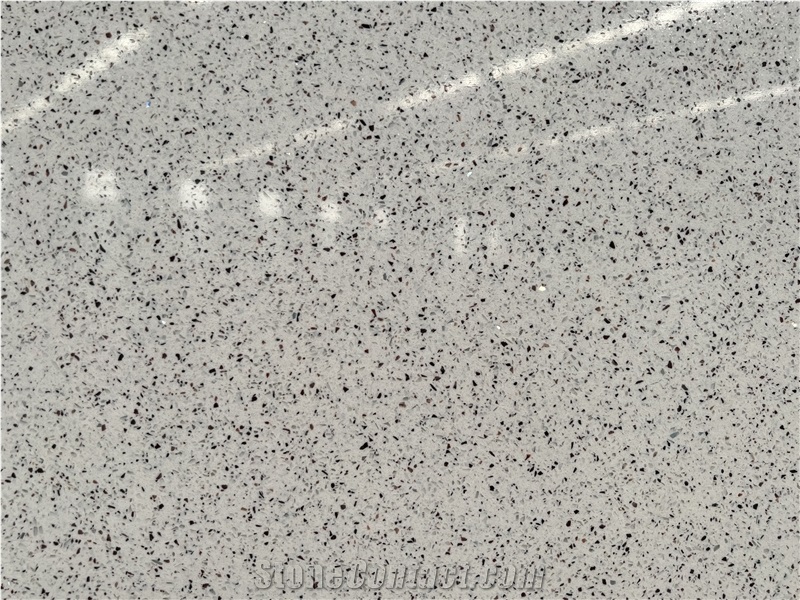 Granule Polished White Quartz Slabs
