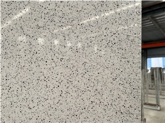 Granule Polished White Quartz Slabs