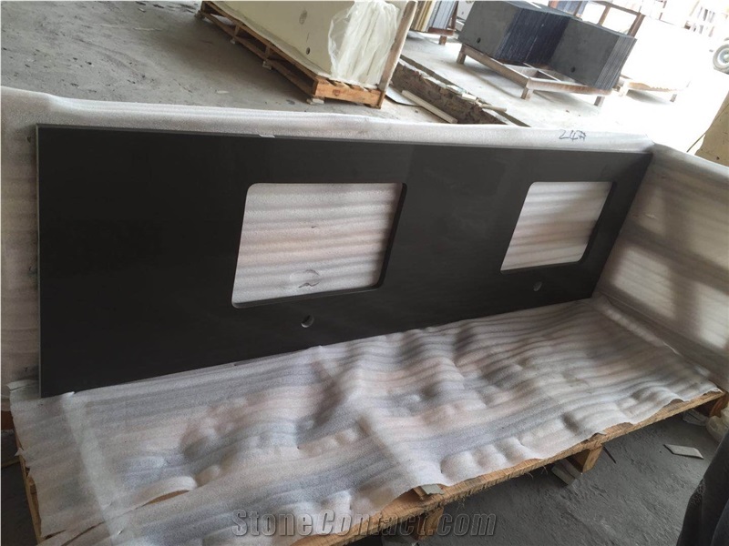 Pure Brown Quartz Kitchen Countertop