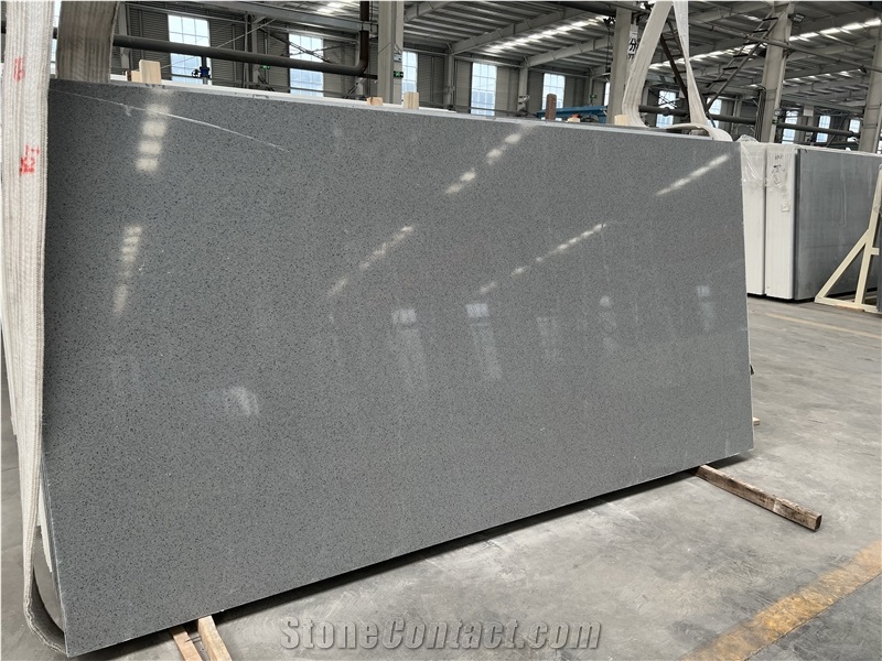 Pure Grey Granule Quartz Slabs Zero Silicon  Quartz