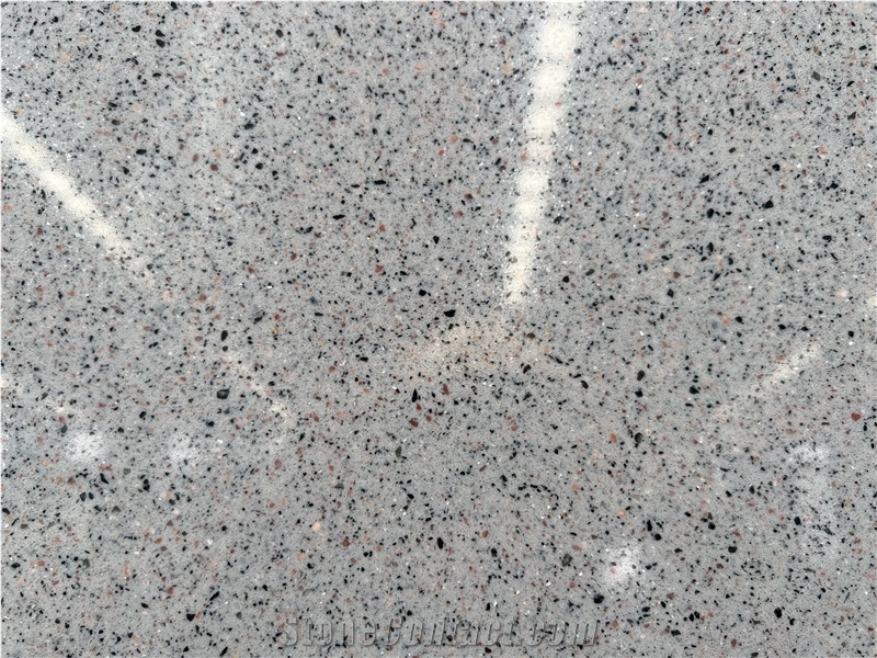Pure Grey Granule Quartz Slabs Zero Silicon  Quartz
