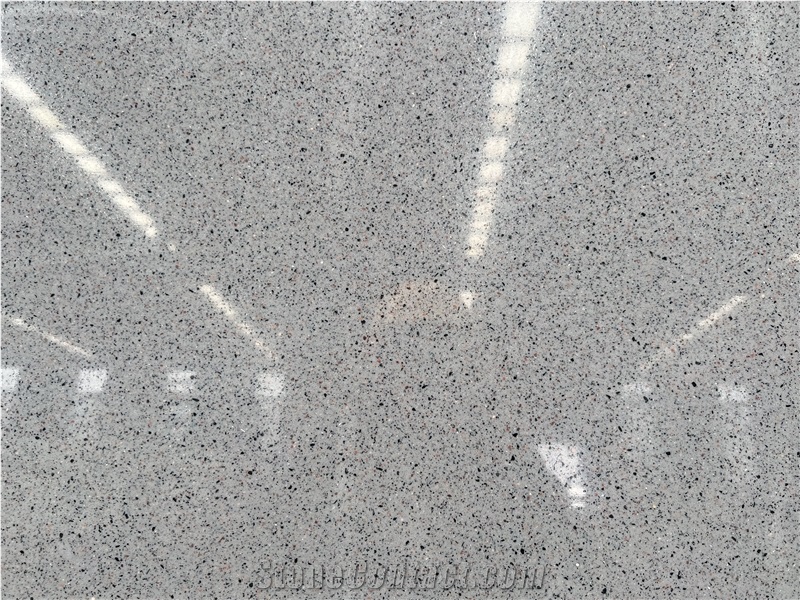 Pure Grey Granule Quartz Slabs Zero Silicon  Quartz