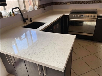Pure Red Quartz Kitchen Countertops