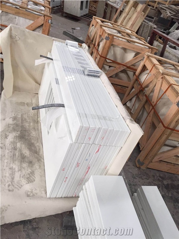 Pure White Nano Glass Stone Vanity Bath Tops