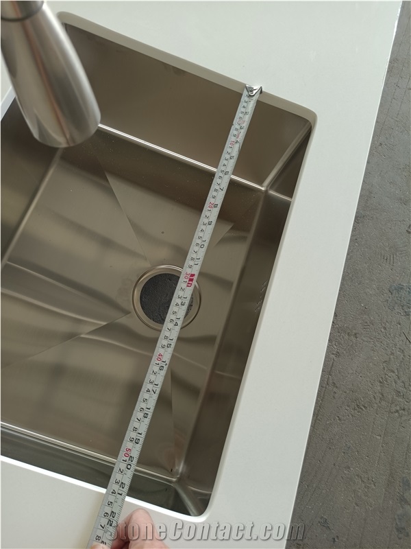 GOLDTOP 2002 Pure White  Quartz Kitchen Tops For Hotel