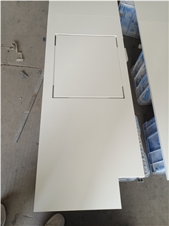 GOLDTOP 2002 Pure White  Quartz Kitchen Tops For Hotel