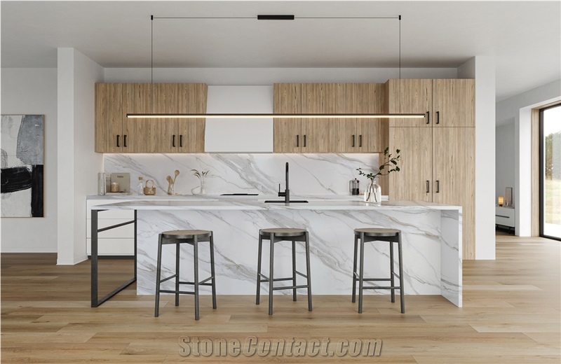 High Quality 7012 Calacatta Borghini PD Quartz Slabs