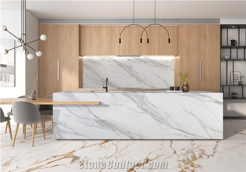 High Quality 7012 Calacatta Borghini PD Quartz Slabs