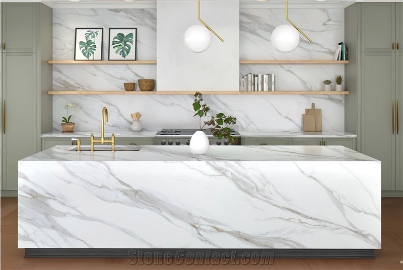 High Quality 7012 Calacatta Borghini PD Quartz Slabs