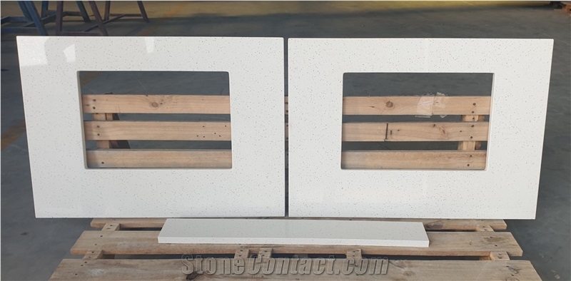 (Vietnam Quartz) Iced White Quartz Slabs