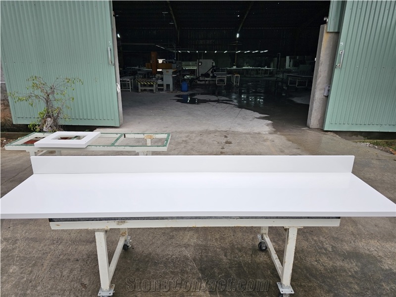 (Vietnam Quartz) Pure White Quartz Slabs