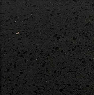 (Vietnam Quartz) Sparkling Black Quartz Slabs