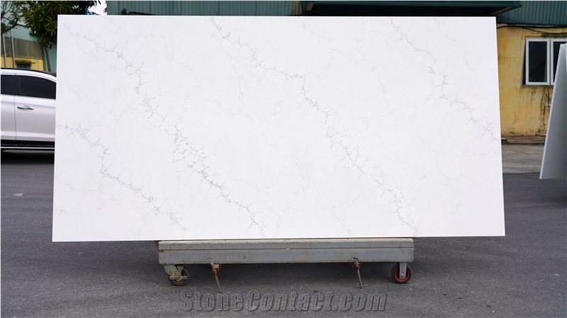 (Vietnam Quartz) Calacatta Lavasa Blue Quartz Slabs