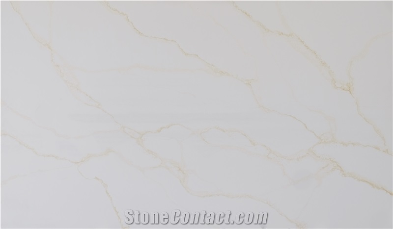 (Vietnam Quartz) Calacatta Polaris Gold Quartz Slabs