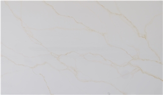 (Vietnam Quartz) Calacatta Polaris Gold Quartz Slabs