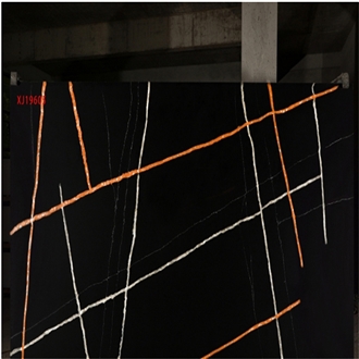 Noir Aziza Texture Quartz Slabs, Quartz Tiles