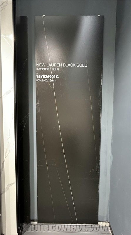 China LAUREN Black Glossy 15Mm Porcelain Slabs