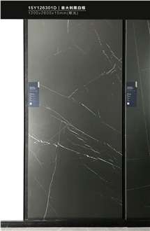 Chinese BLACK AND WHITE Matt 1.2X2.6M 15Mm Porcelain Tiles