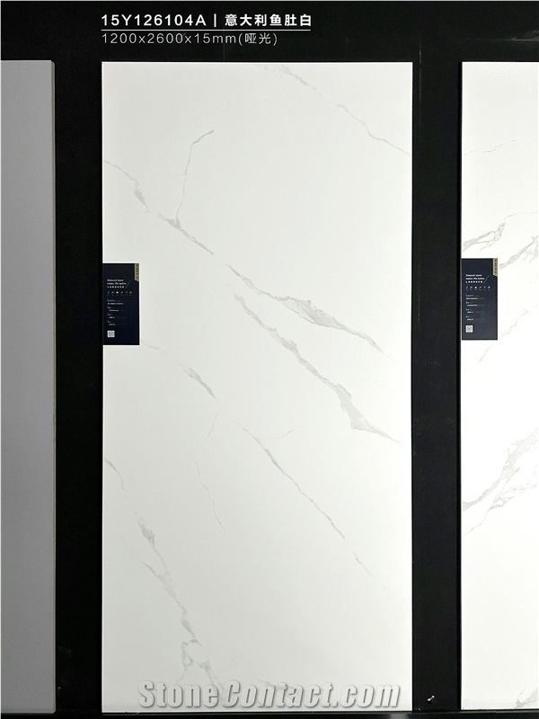 Volakas White Matt 1.2X2.6M 15Mm Porcelain Tiles