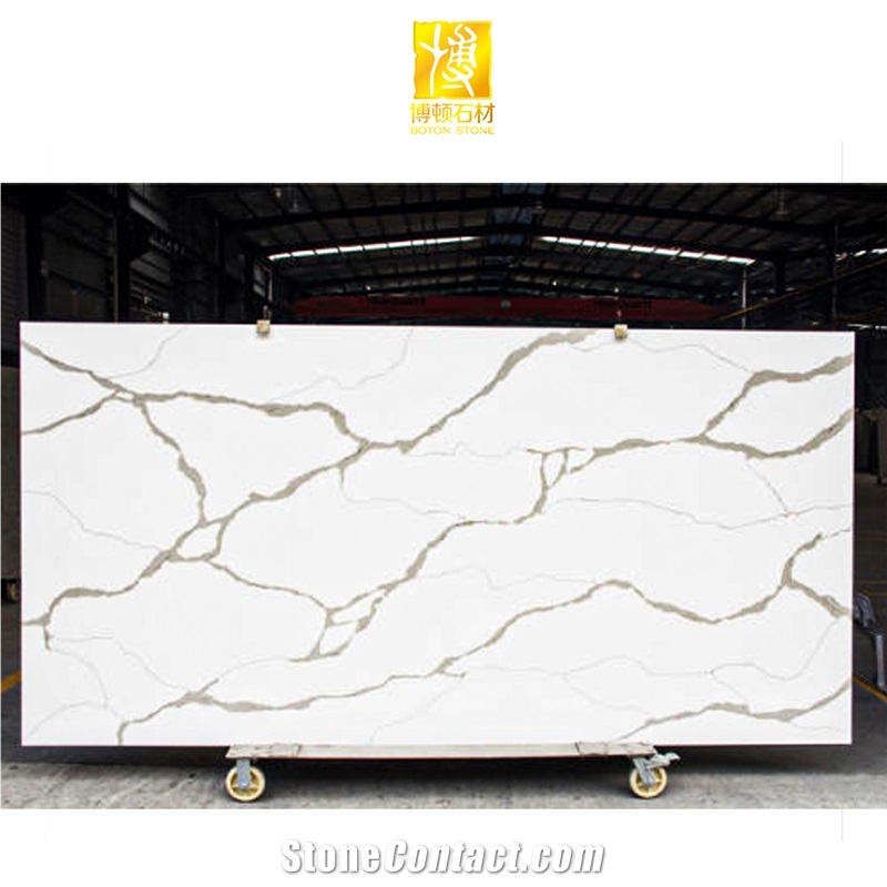 Engineered Stone Calacatta White Quartz Slabs