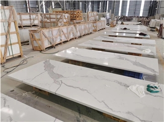 Engineered Stone Marble Effect Quartz Slabs, Wall Panels