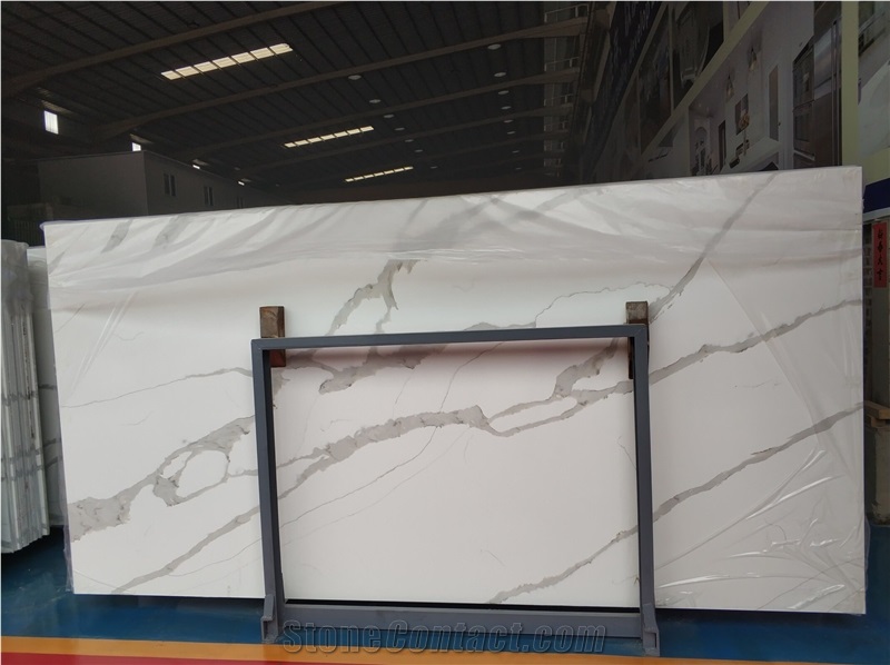 Engineered Stone Marble Effect Quartz Slabs, Wall Panels