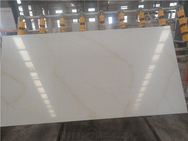 Quartz Slab Artificial Stone Slabs Gold Pattern 6117