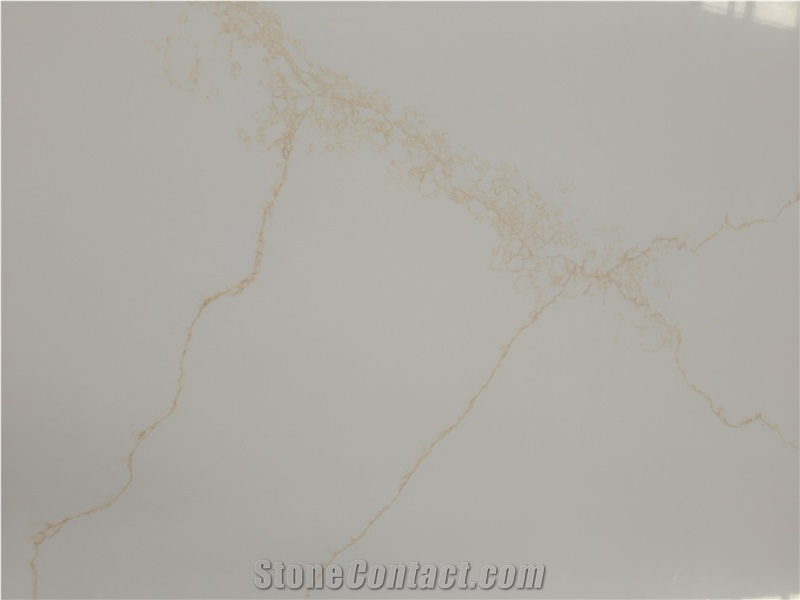 Quartz Slab Artificial Stone Slabs Gold Pattern 6117
