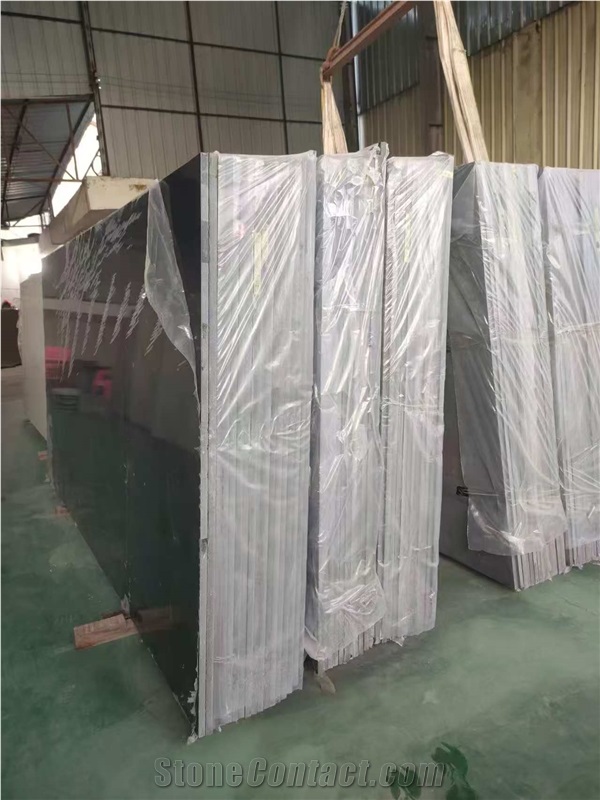 Hot Sale Cheap Pure Black  Quartz Slabs For Indoor Design