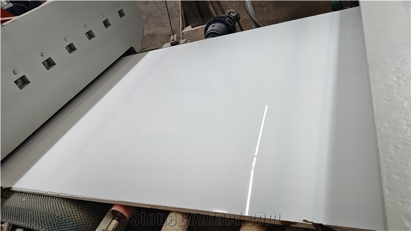 Artificial Marble Super White Composite Stone Slabs